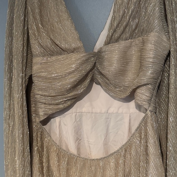 Elegant Long Sleeve Metallic Dress - Picture 8 of 13